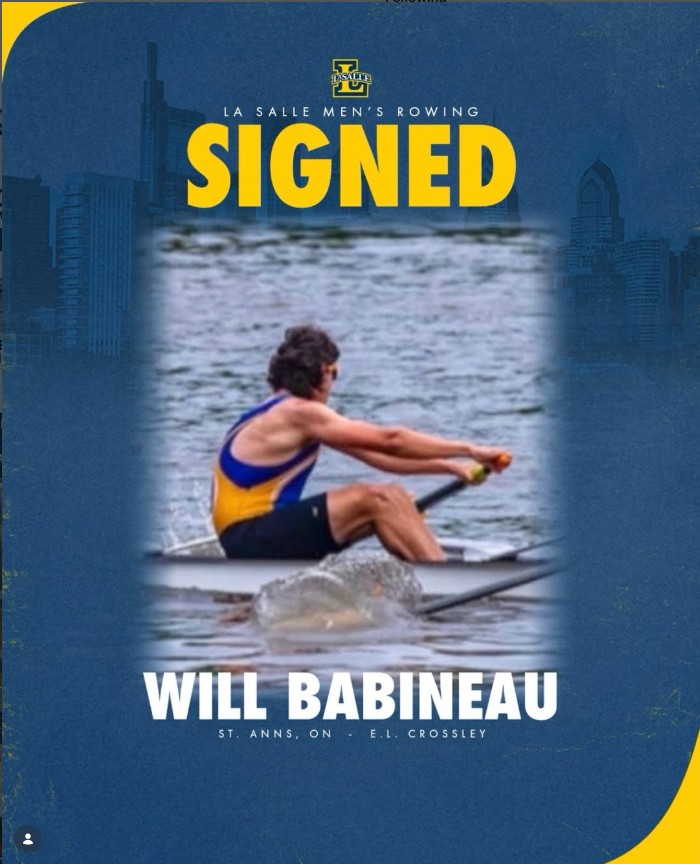 Will Babineau signed with Lasalle Rowing